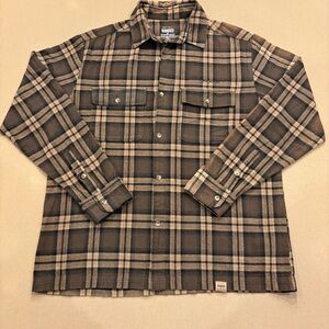 Banded Men’s Everglades Flannel Button Down Shirt Timber Brown Plaid Size XL